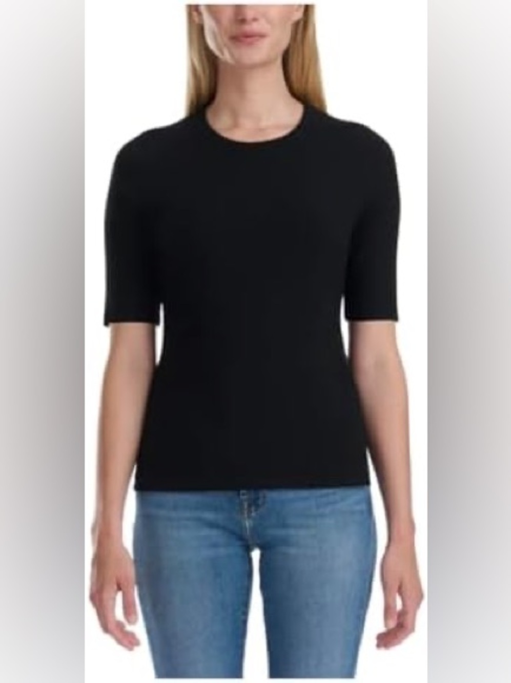 Splendid Women's Stretch Ribbed Knit Elbow Sleeve Top